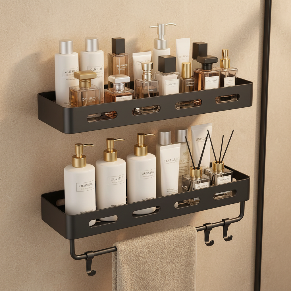 Dark Charcoal Double Shelf