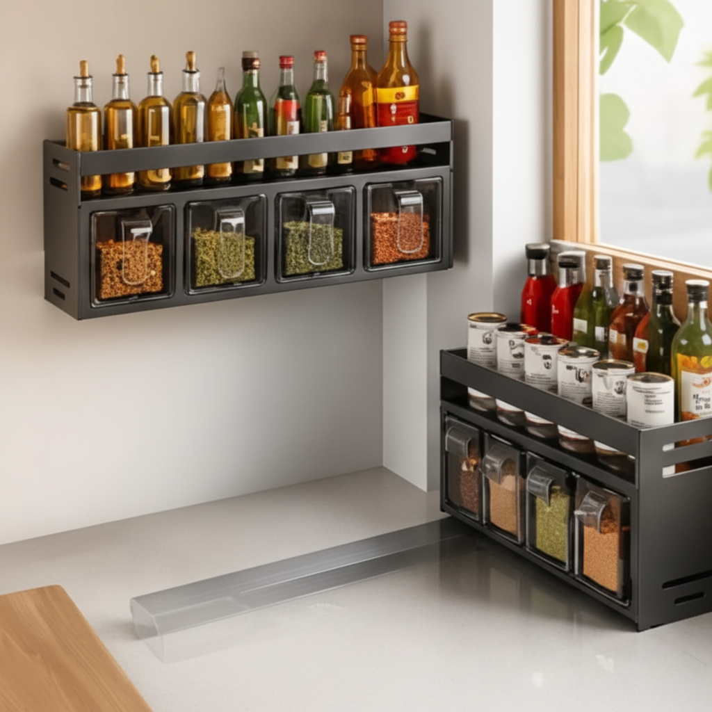 Spice Rack Dual Unit Beige